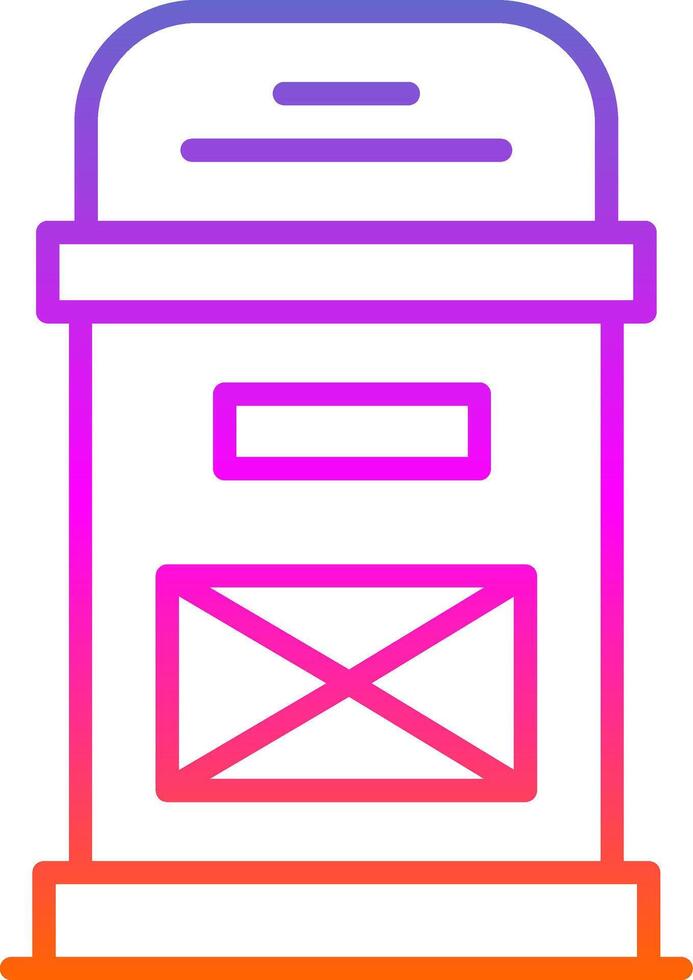 Postbox Line Gradient Icon Design vector