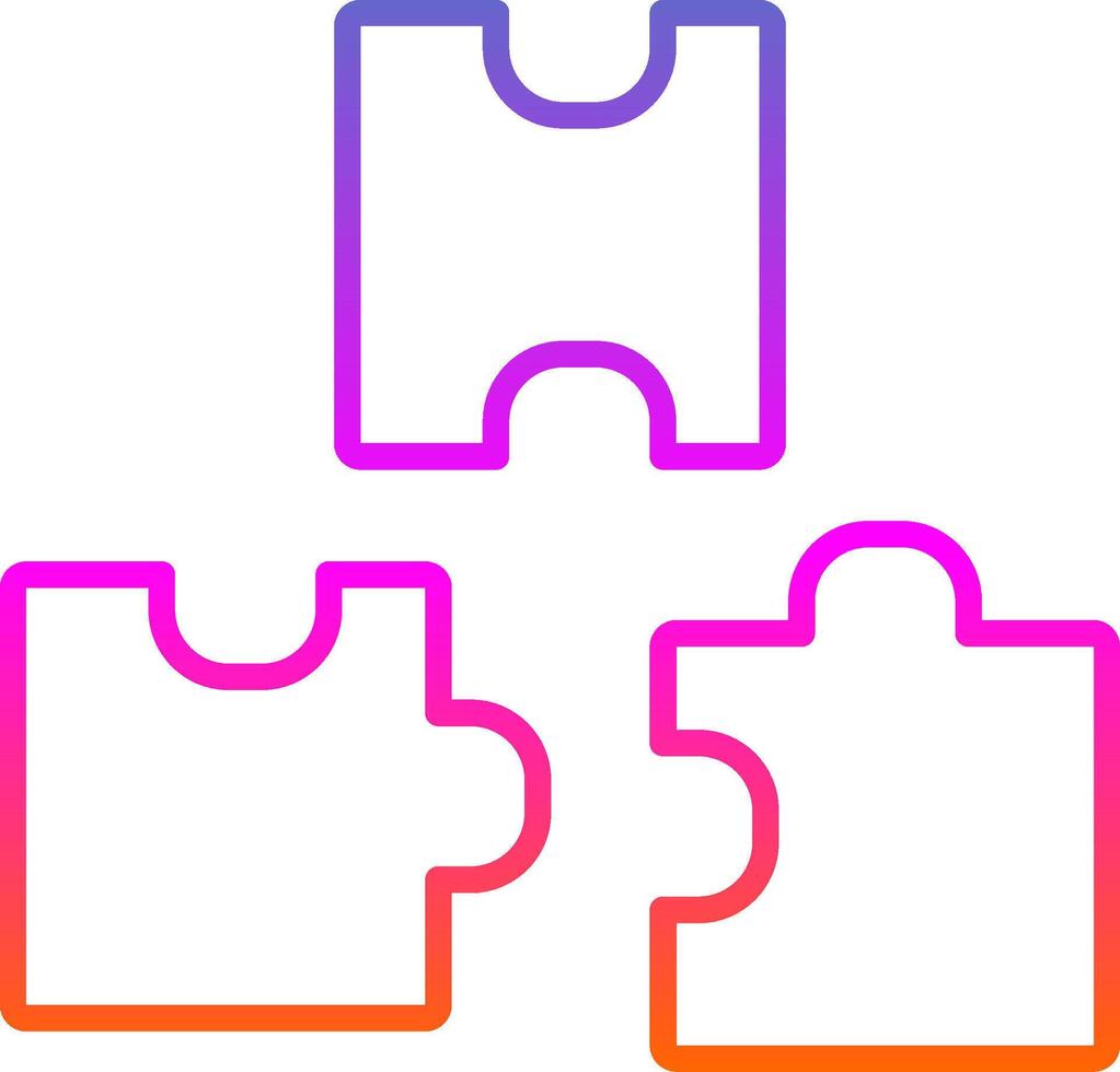 Puzzle Line Gradient Icon Design vector