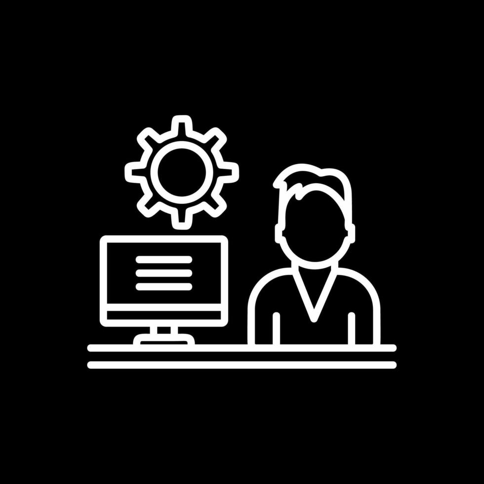 Admin Work Line Inverted Icon Design vector