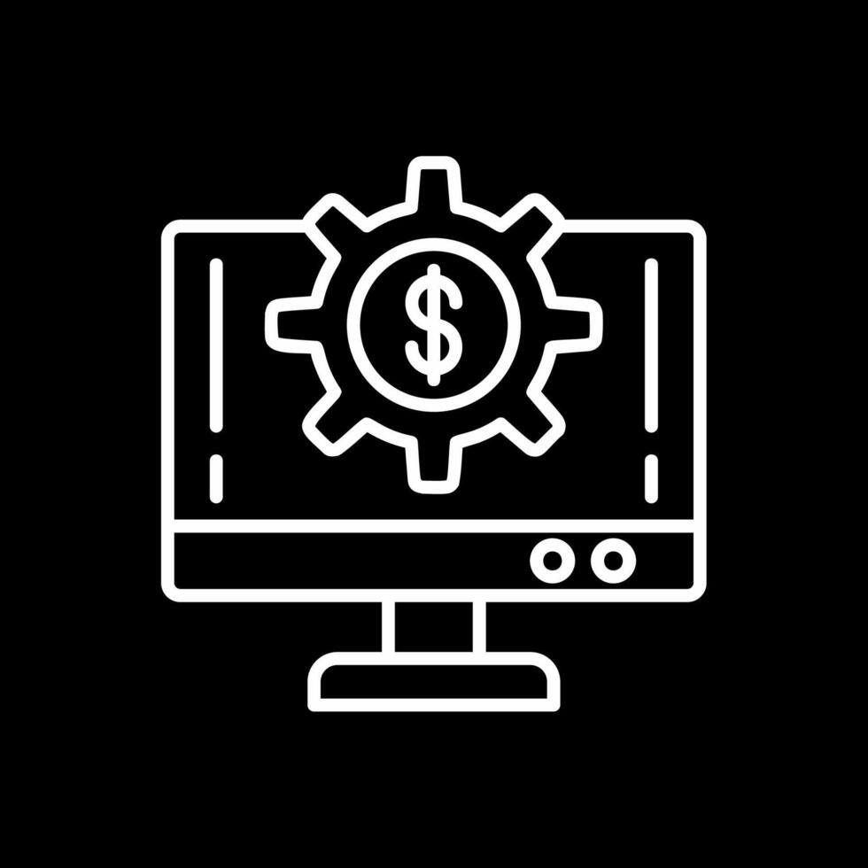 dinero sistema línea invertido icono diseño vector