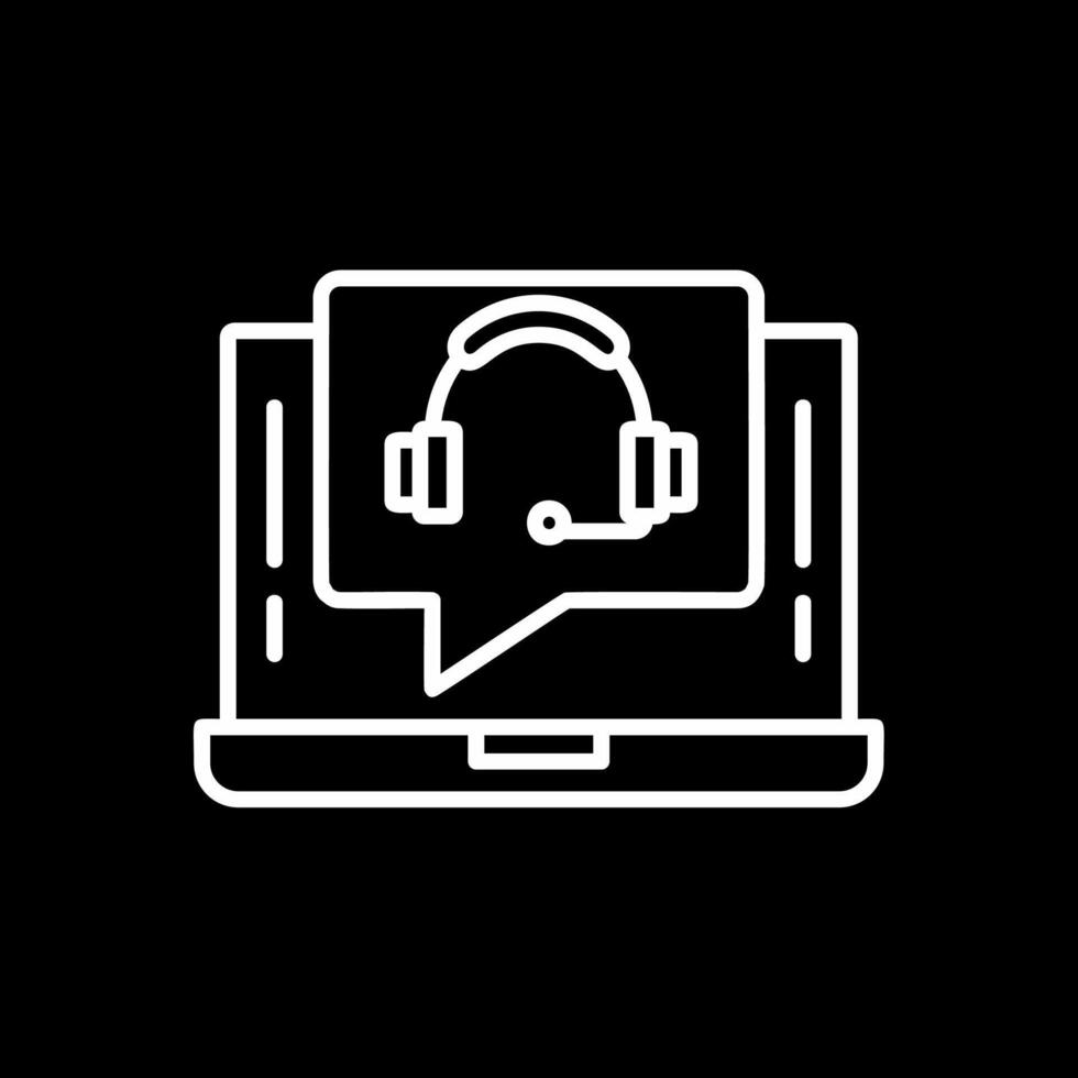 Support Call Line Inverted Icon Design vector