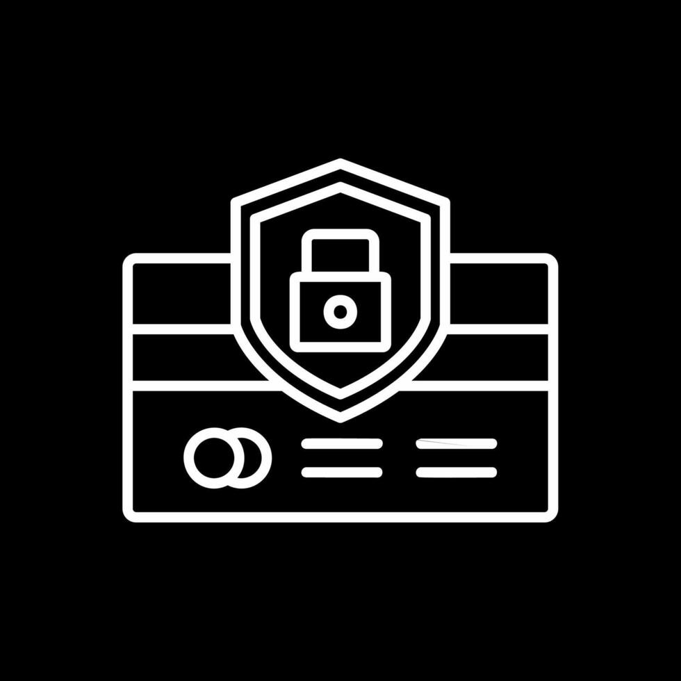 Credit Card Security Line Inverted Icon Design vector