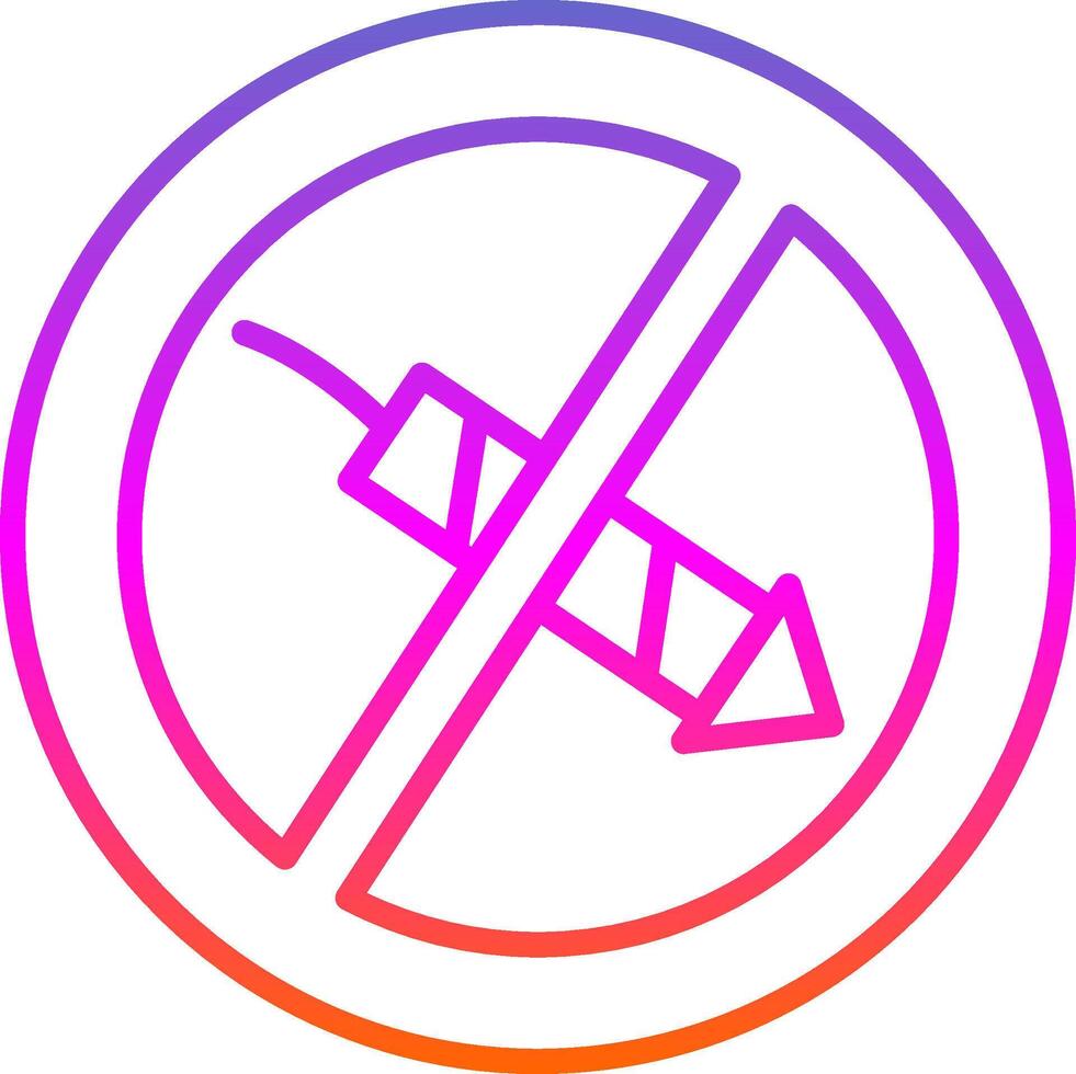 No Firework Line Gradient Icon Design vector