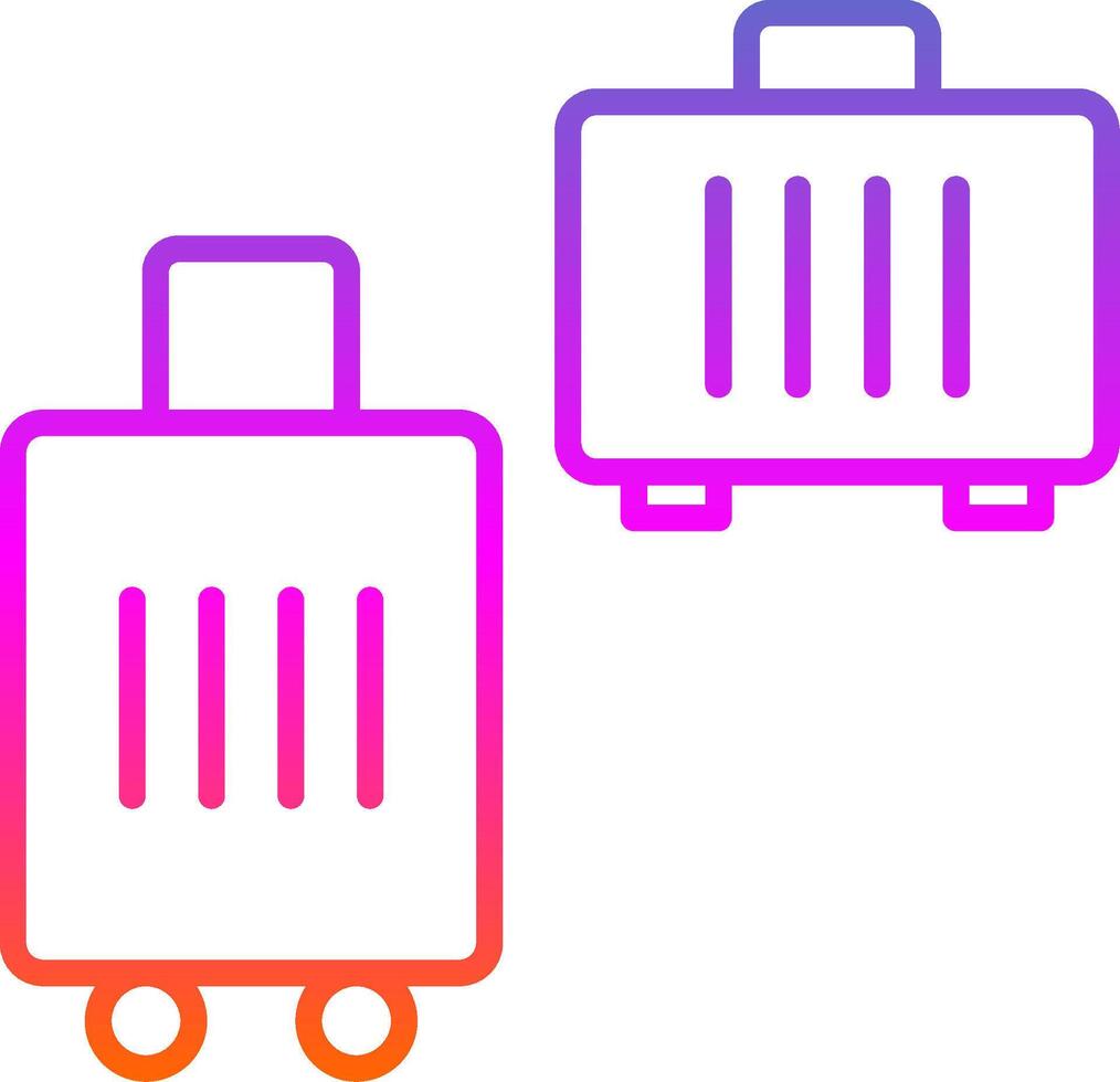 Suitcases Line Gradient Icon Design vector