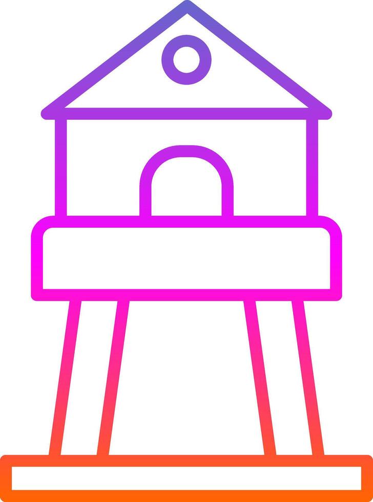Tower Line Gradient Icon Design vector