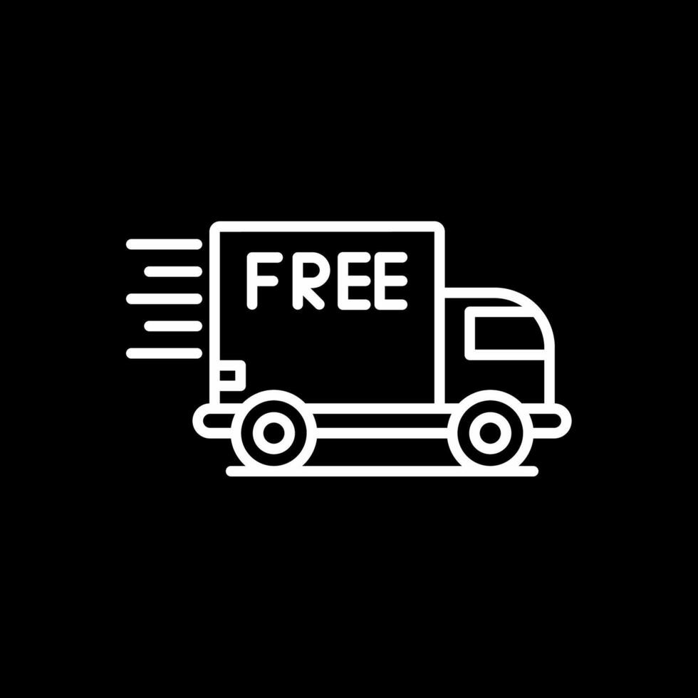 Free Delivery Line Inverted Icon Design vector