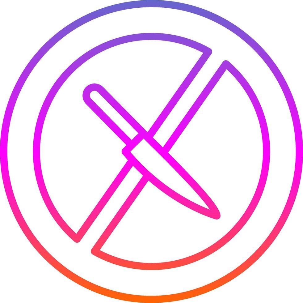 No Knife Line Gradient Icon Design vector