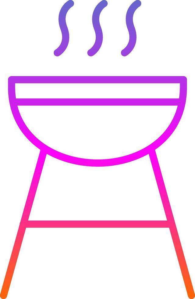 Grill Line Gradient Icon Design vector