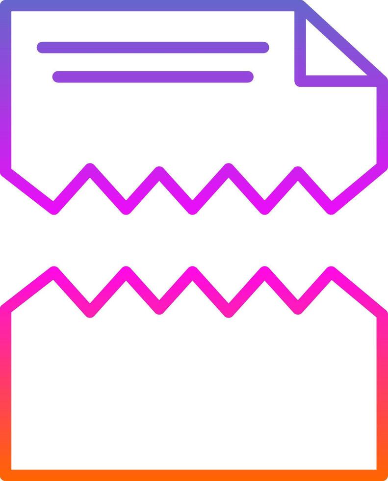Ripped Line Gradient Icon Design vector