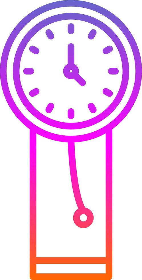 reloj línea degradado icono diseño vector