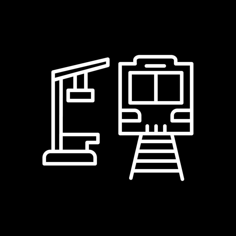 Train Station Line Inverted Icon Design vector