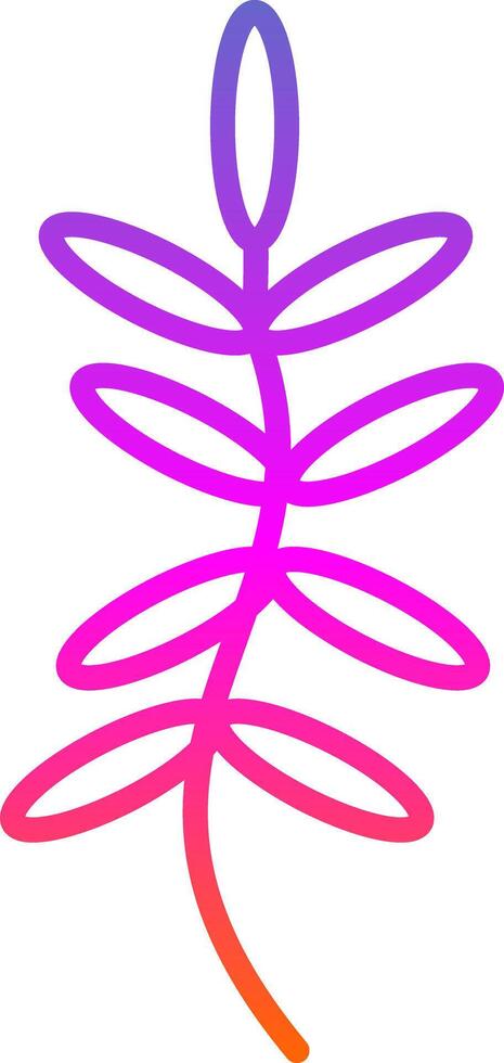 Fern Line Gradient Icon Design vector