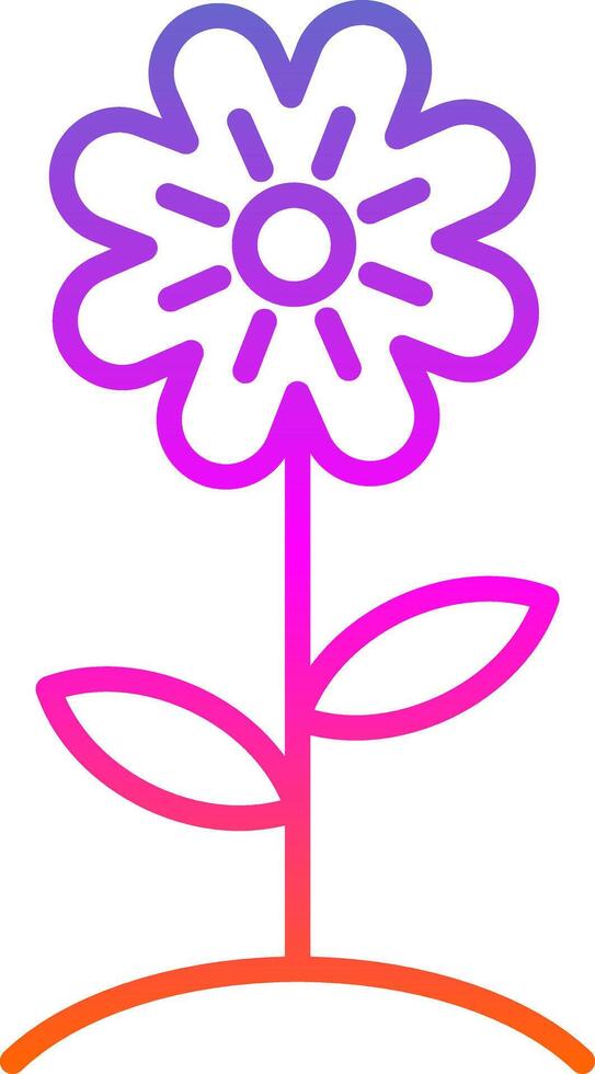 Flower Line Gradient Icon Design vector