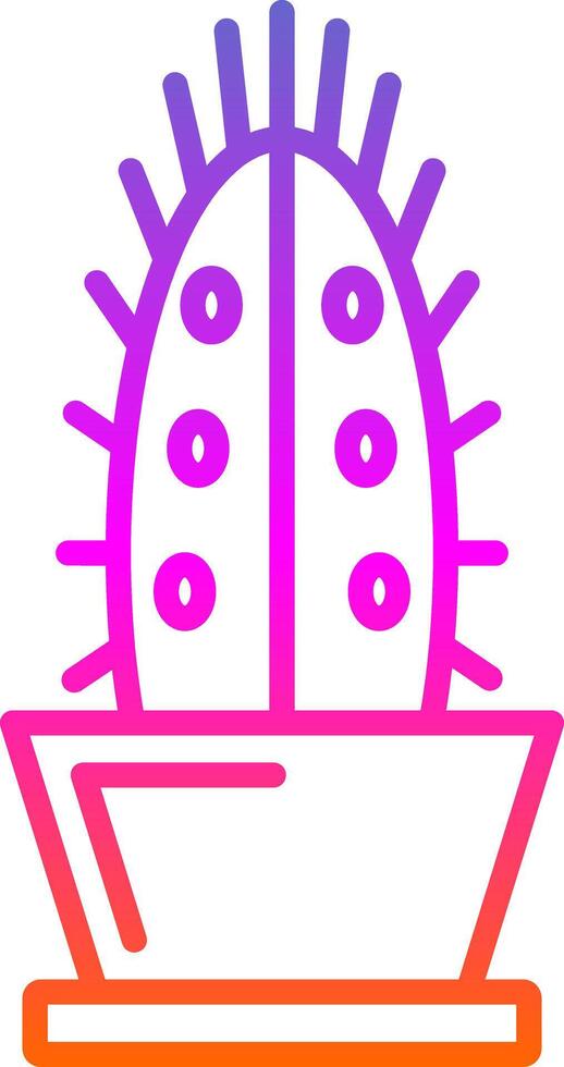 Cactus Line Gradient Icon Design vector