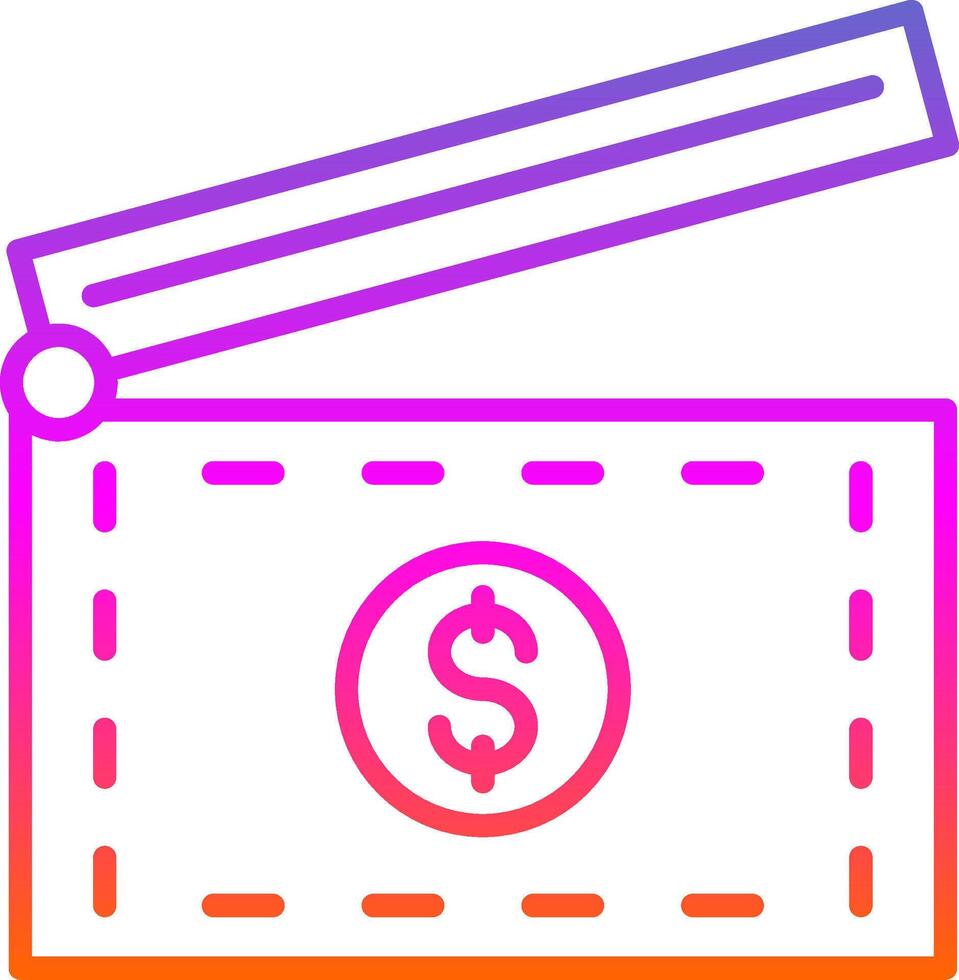 Clapperboard Line Gradient Icon Design vector