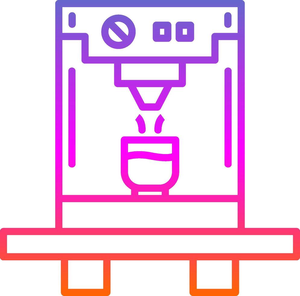 Coffee Machine Line Gradient Icon Design vector