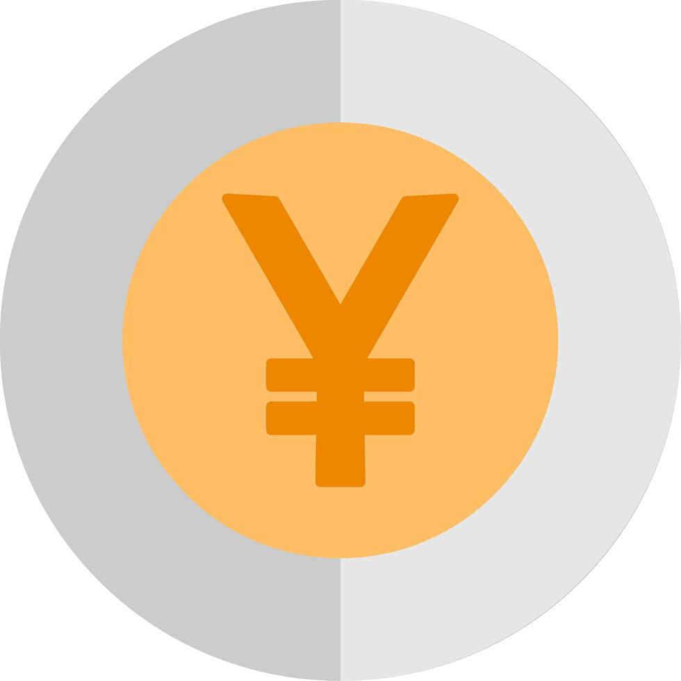 yen moneda plano escala icono diseño vector