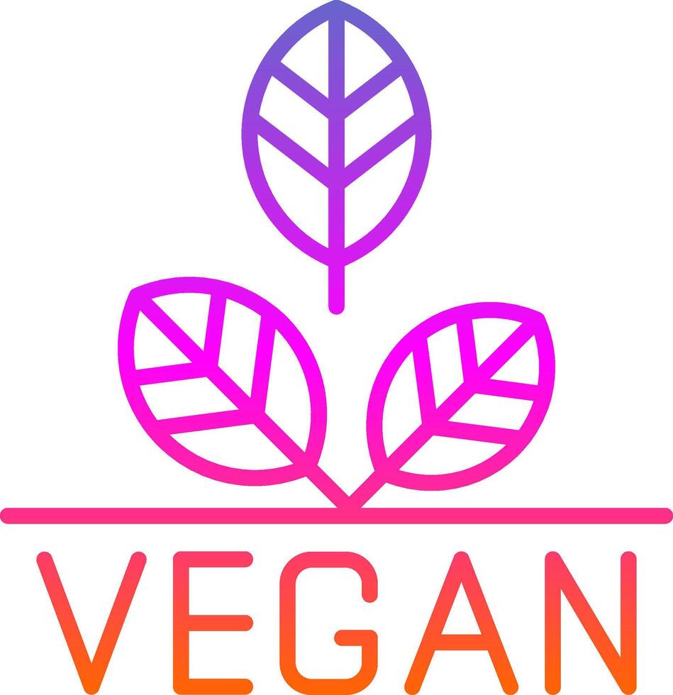 Vegan Line Gradient Icon Design vector