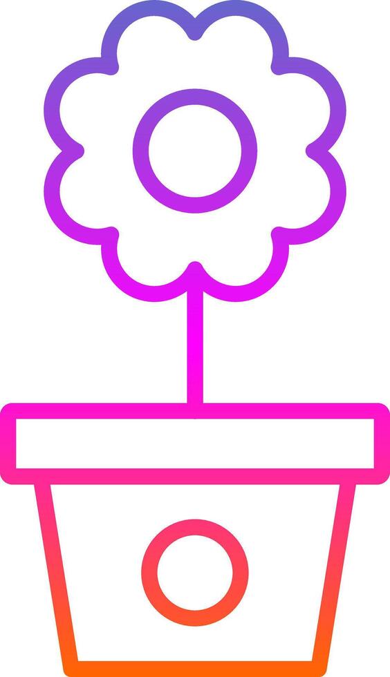 Flower Pot Line Gradient Icon Design vector