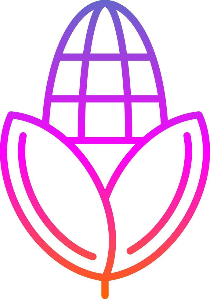 maíz línea degradado icono diseño vector