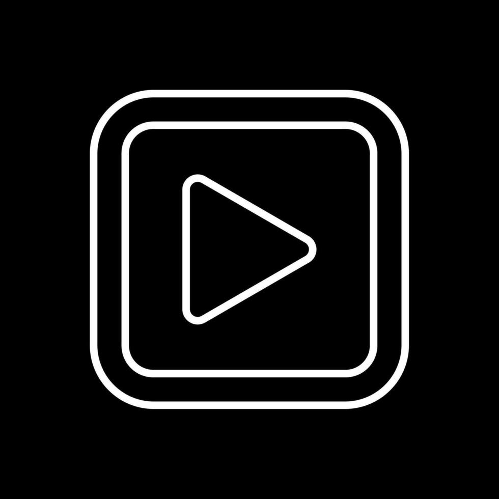 Play Line Inverted Icon Design vector