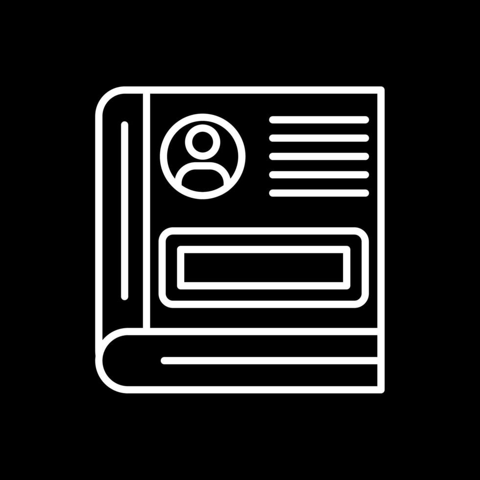 Contact Book Line Inverted Icon Design vector