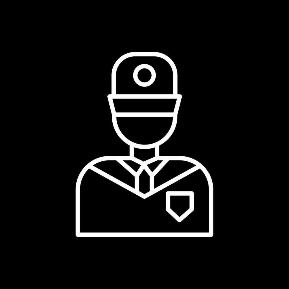 Security Guard Line Inverted Icon Design vector