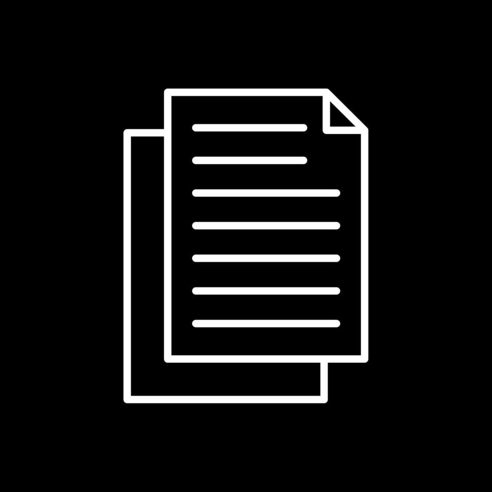 Document Line Inverted Icon Design vector