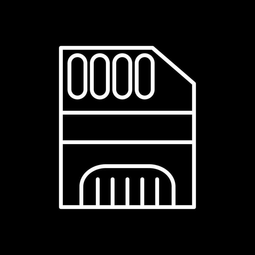 Memory Card Line Inverted Icon Design vector