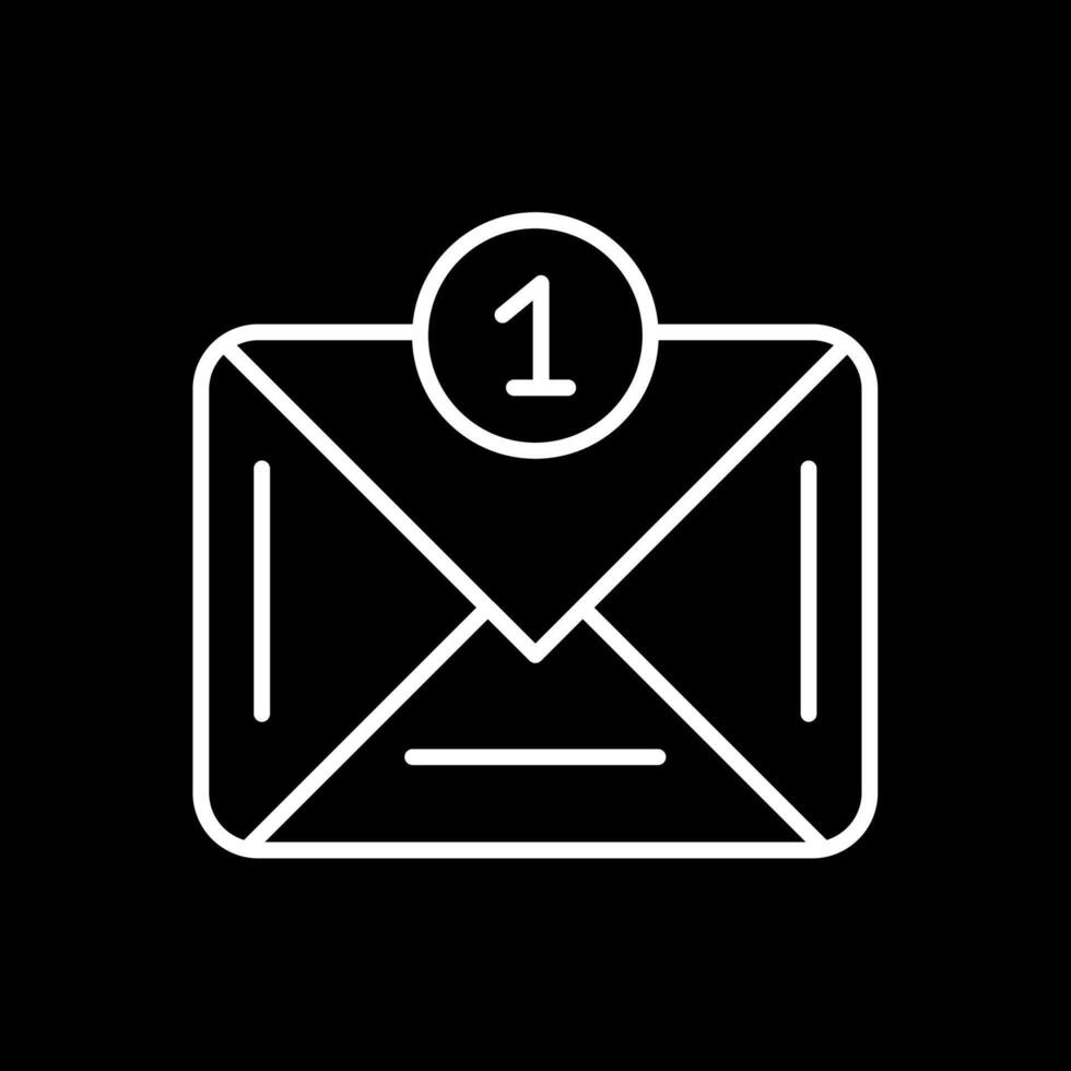 Email Line Inverted Icon Design vector