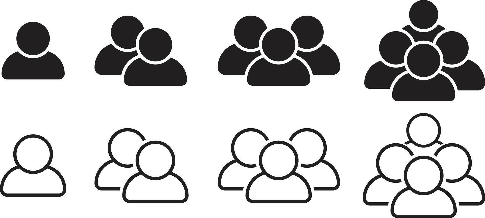 Group Person Avatar Icon Set vector