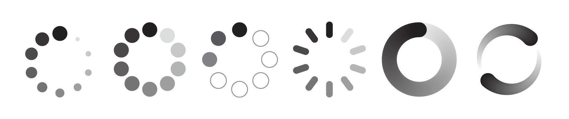 Loading Circle Progress Gradient Black and white Icon vector