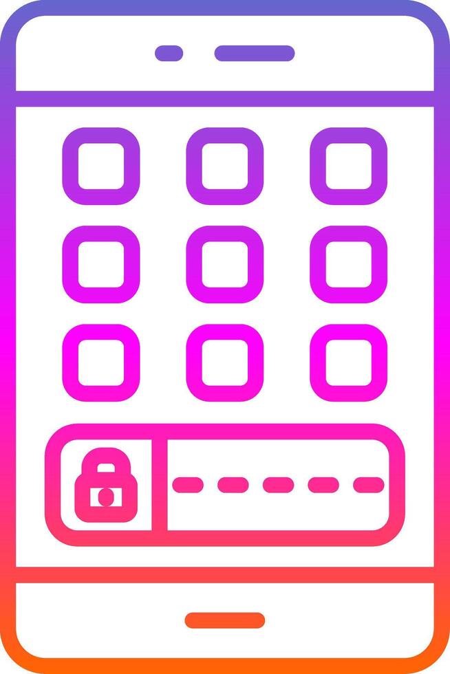 Mobile Line Gradient Icon Design vector