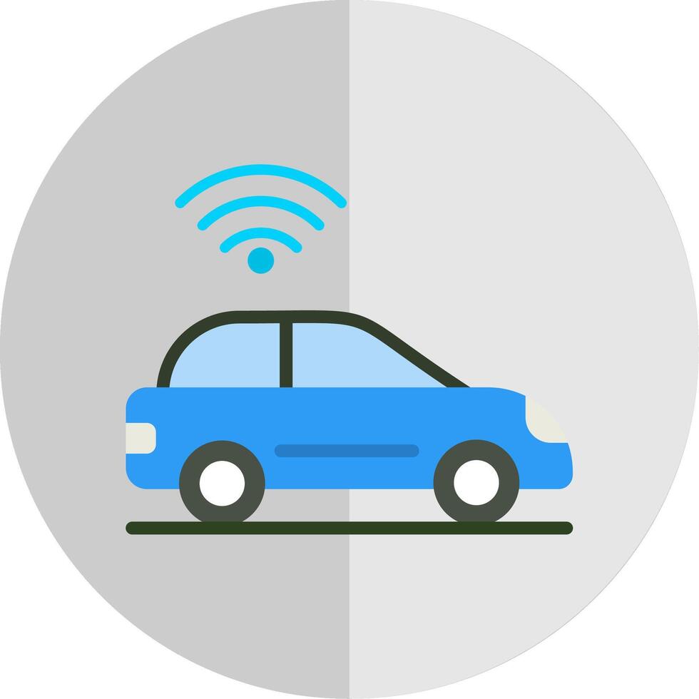 Smart Car Flat Scale Icon Design vector