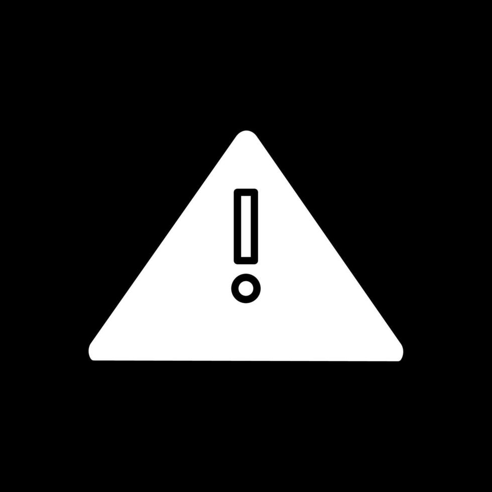 Alert Sign Glyph Inverted Icon Design vector