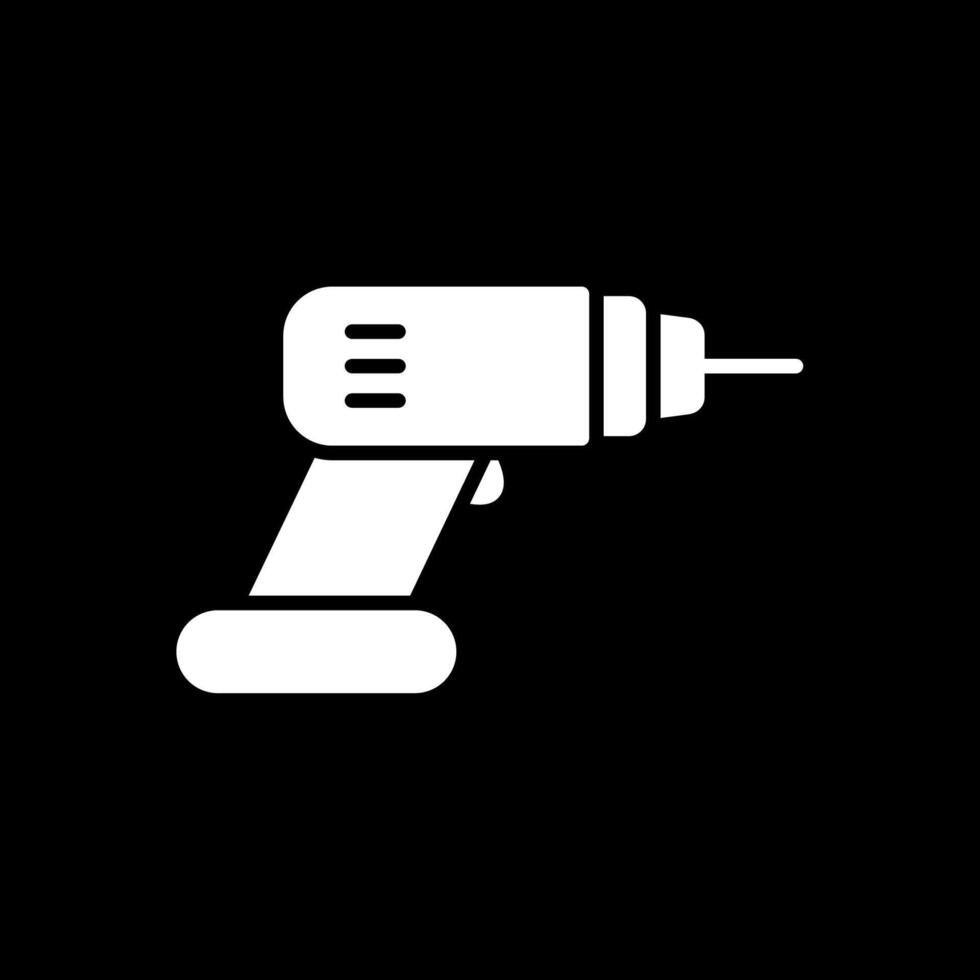 Drill Glyph Inverted Icon Design vector