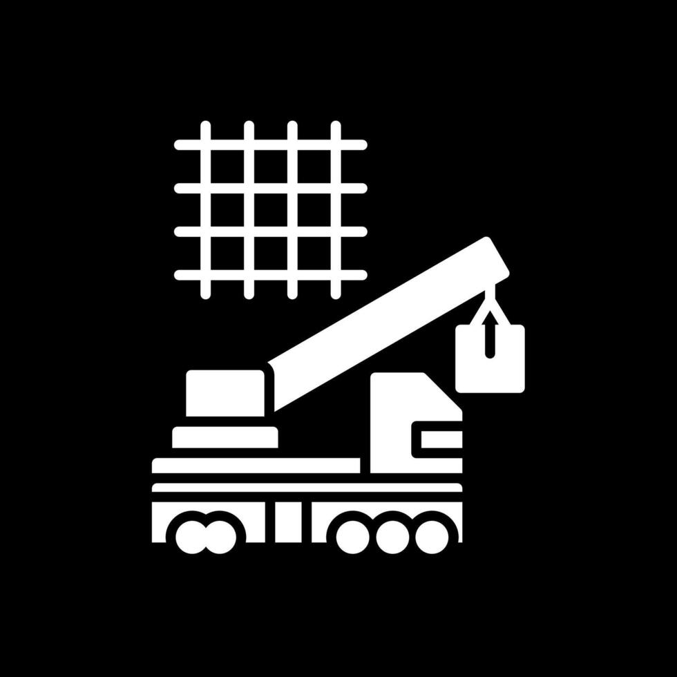 Crane Lifting Glyph Inverted Icon Design vector