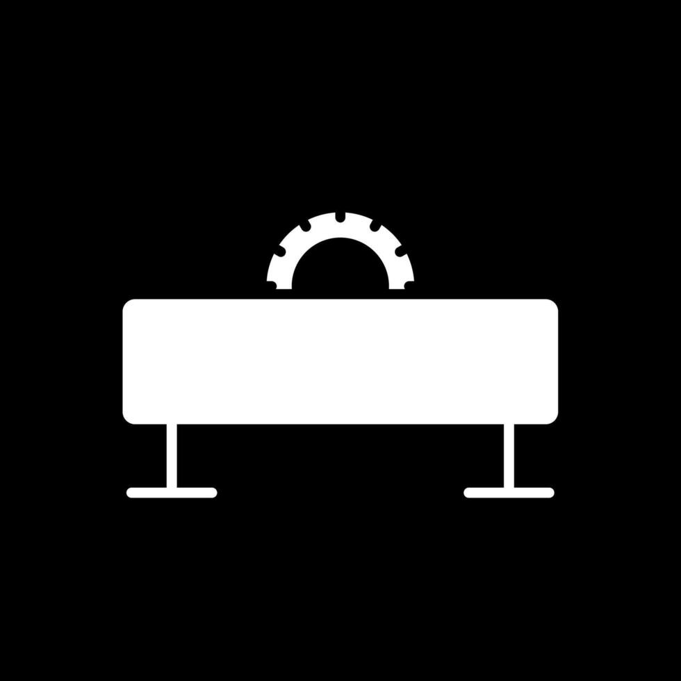 Saw Machine Glyph Inverted Icon Design vector