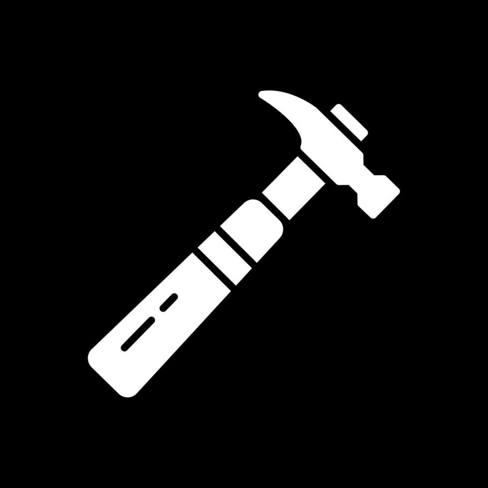 Hammer Glyph Inverted Icon Design vector