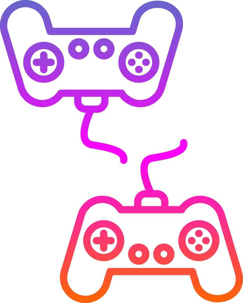 Player Versus Player Line Gradient Icon Design vector