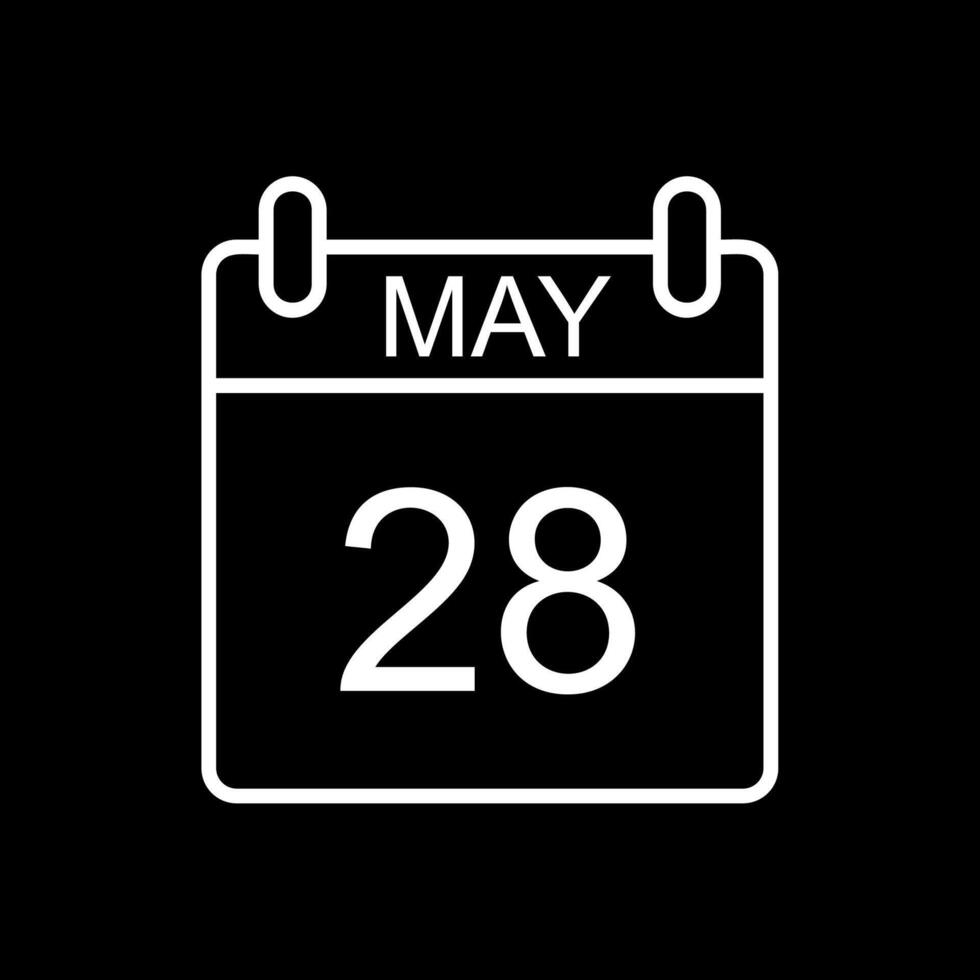 May Line Inverted Icon Design vector