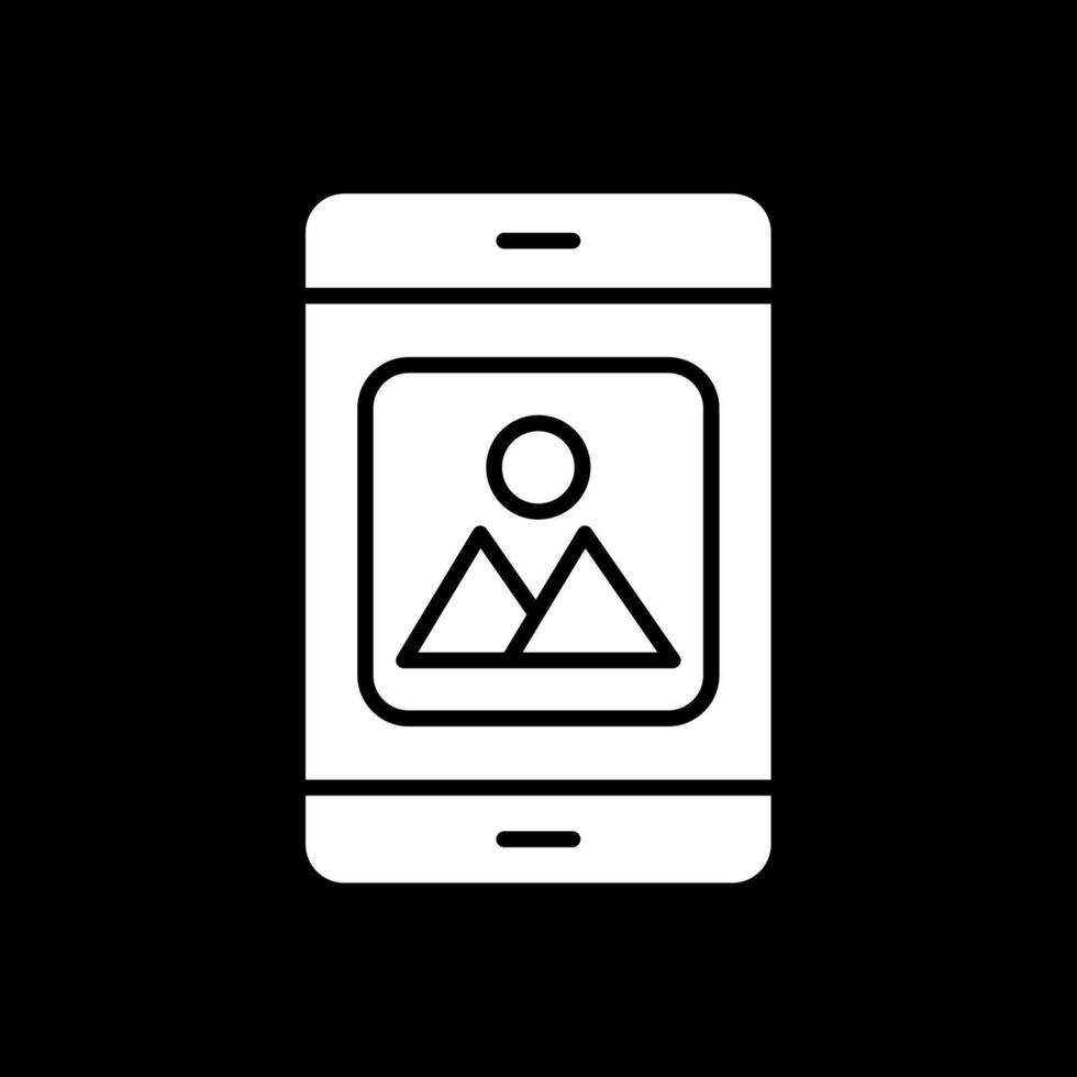 Mobile Application Glyph Inverted Icon Design vector