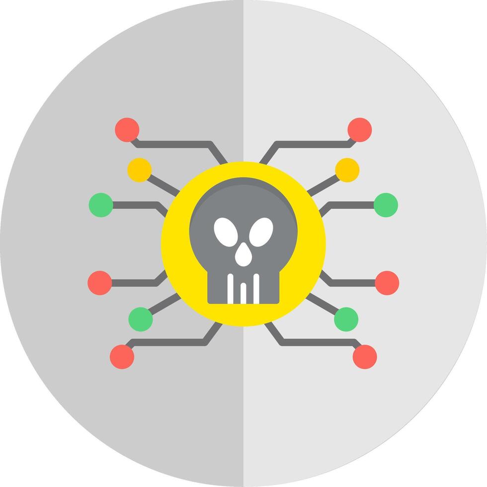 Cyber Attack Flat Scale Icon Design vector