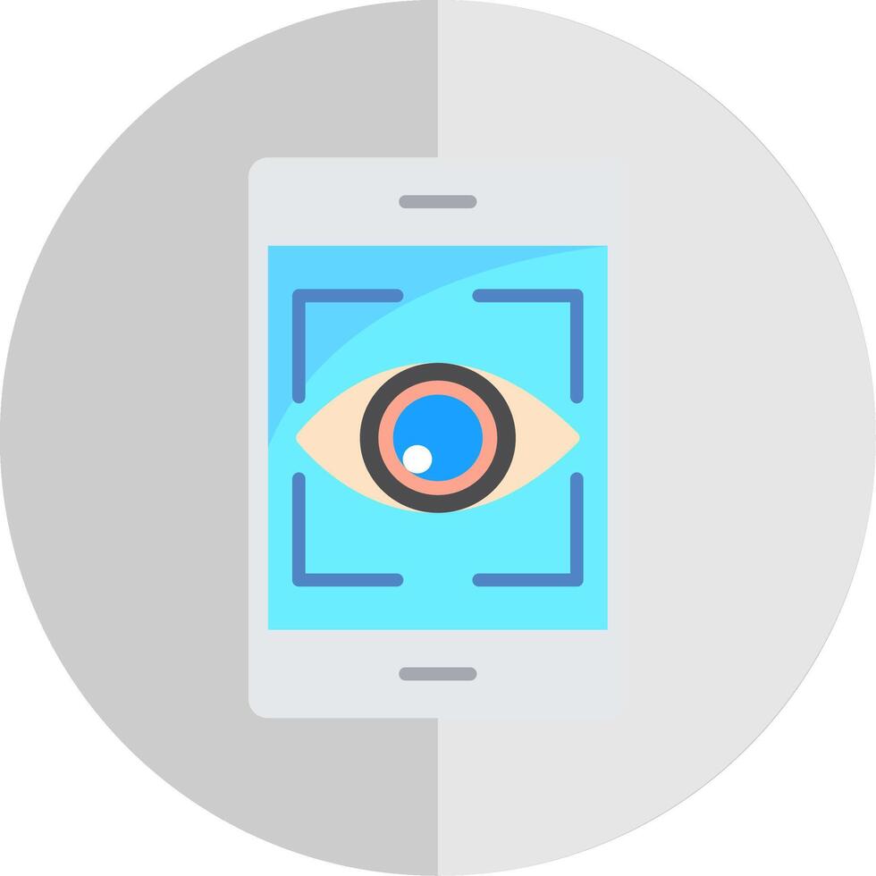 Eye Recognition Flat Scale Icon Design vector