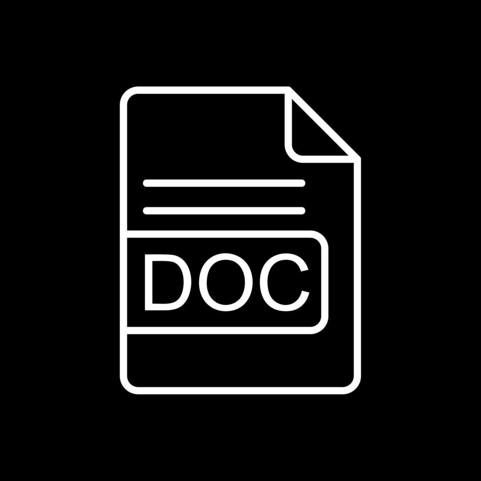 DOC File Format Line Inverted Icon Design vector