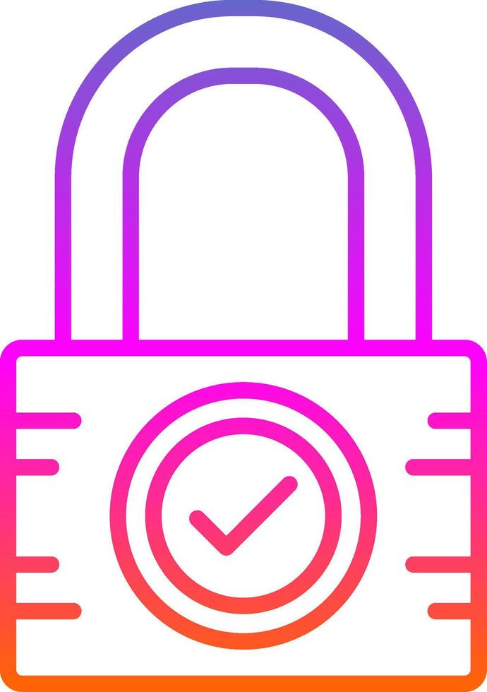 Padlock Line Gradient Icon Design vector