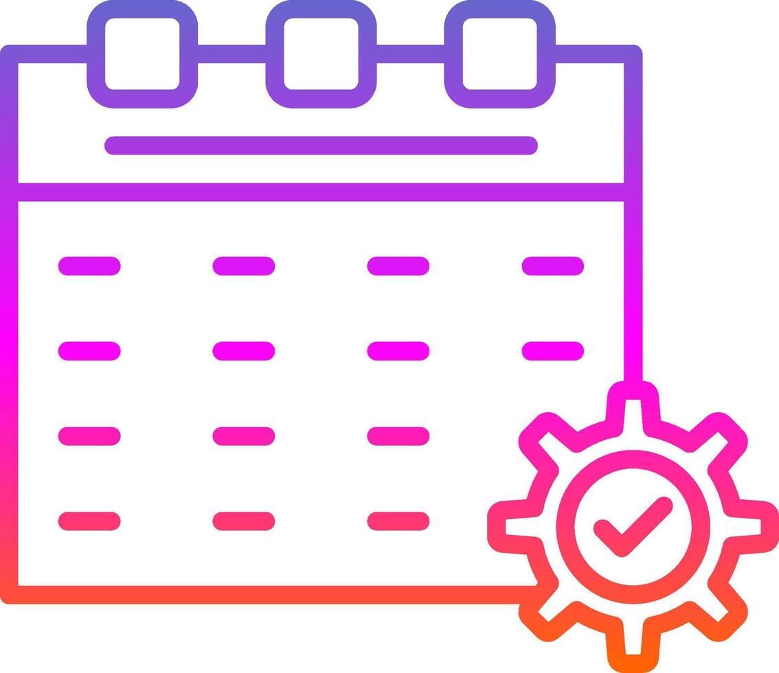 Calendar Line Gradient Icon Design vector