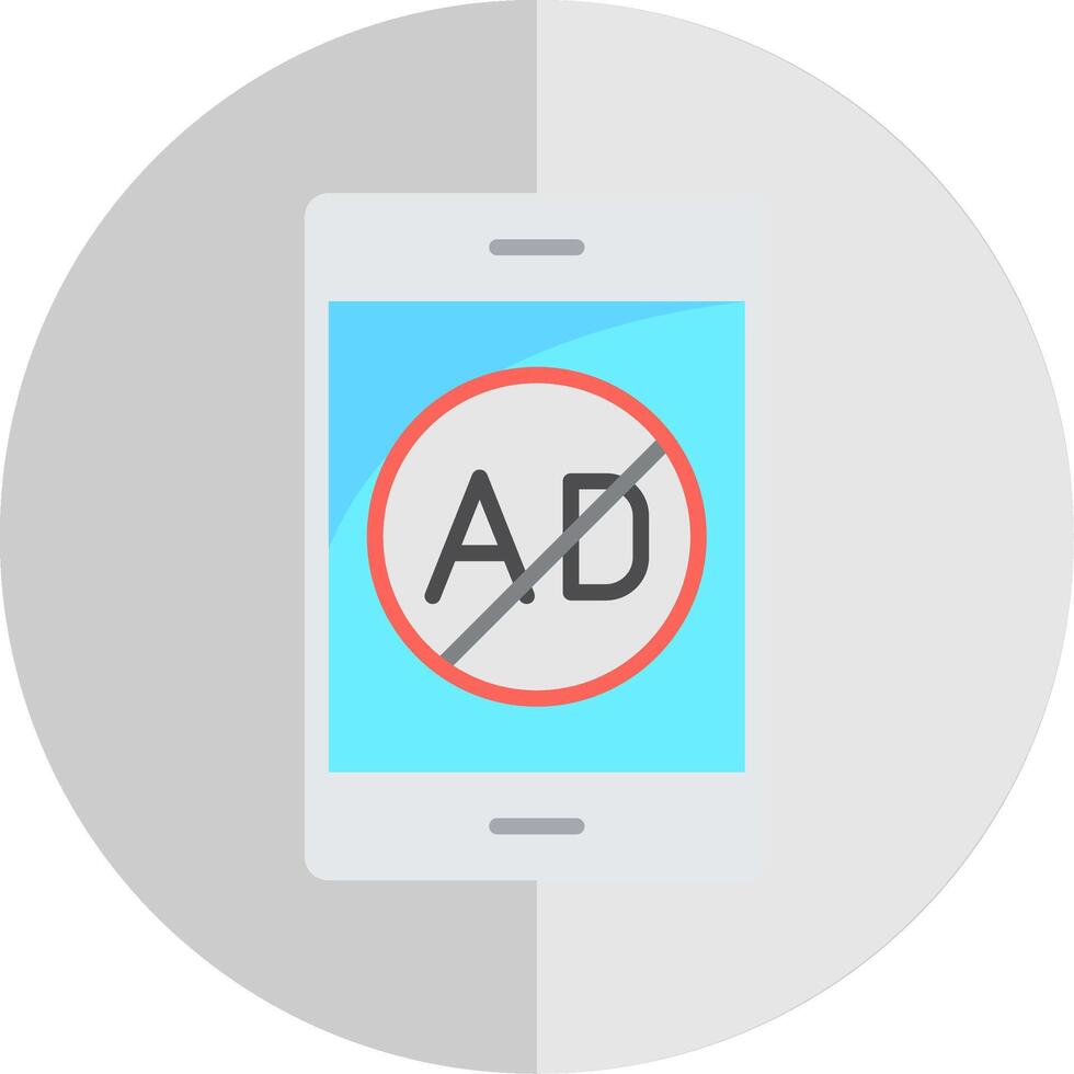 Ad Blocker Flat Scale Icon Design vector