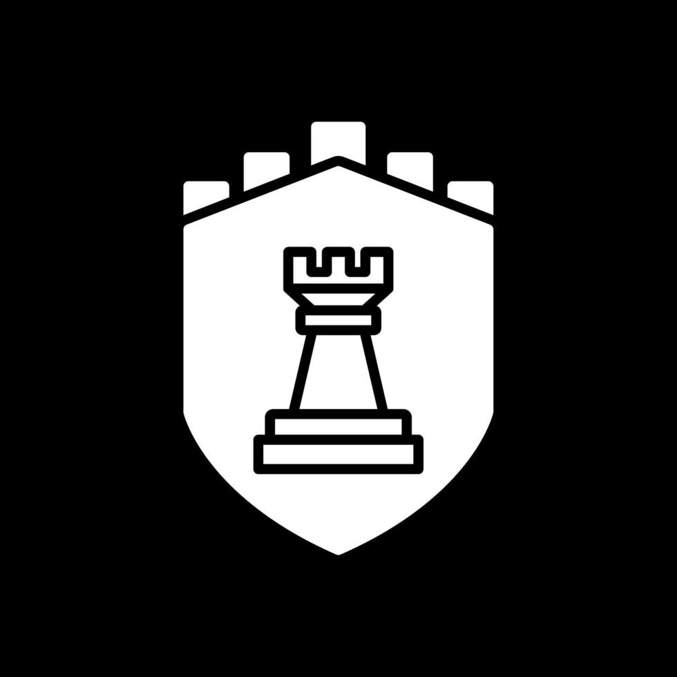 Security Castle Strategies Glyph Inverted Icon Design vector