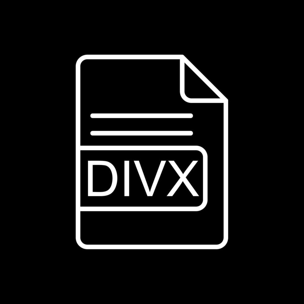 divx archivo formato línea invertido icono diseño vector